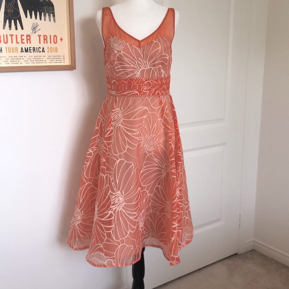 Anthropologie floral tea length dress